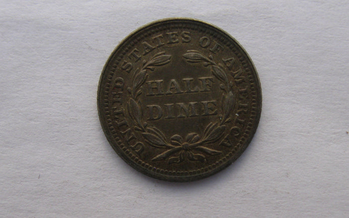 1853 Seated Liberty Half Dime, arrows at date. XF-45 | Of Coins & Crystals