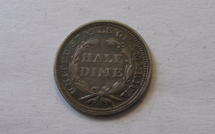 1858 Seated Liberty Half Dime. XF-40 | Of Coins & Crystals