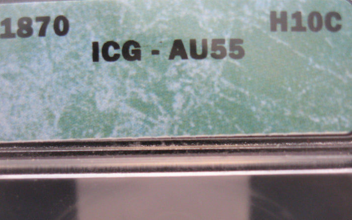 1870 Seated Liberty Half Dime. ICG AU-55 | Of Coins & Crystals