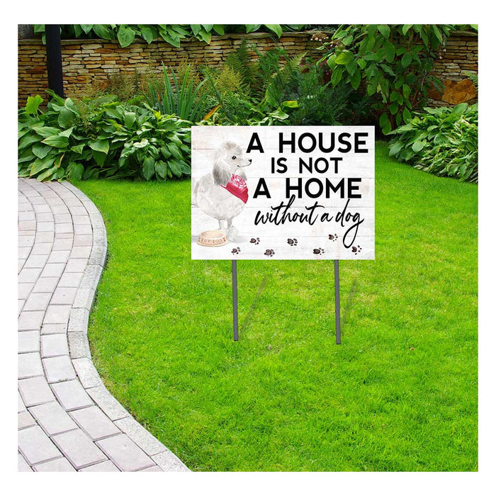18x24 White Poodle Lawn Sign