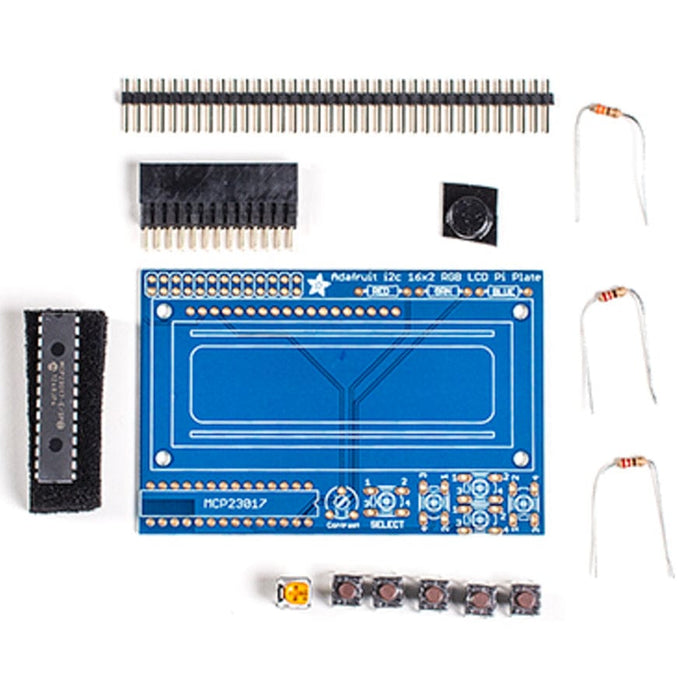Adafruit RGB Negative 16 x 2 LCD+Keypad Kit for Raspberry Pi by Adafruit - The Pi Hut