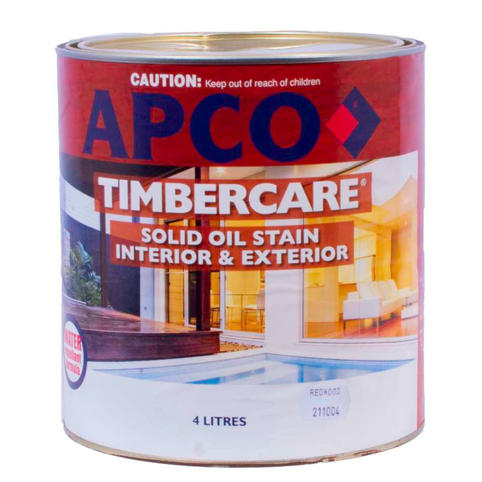 Apco Timbercare Solid Oil Stain Redwood 4L