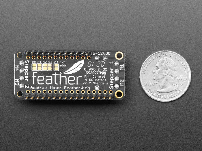 Assembled DC Motor + Stepper FeatherWing Add-on by Adafruit - The Pi Hut