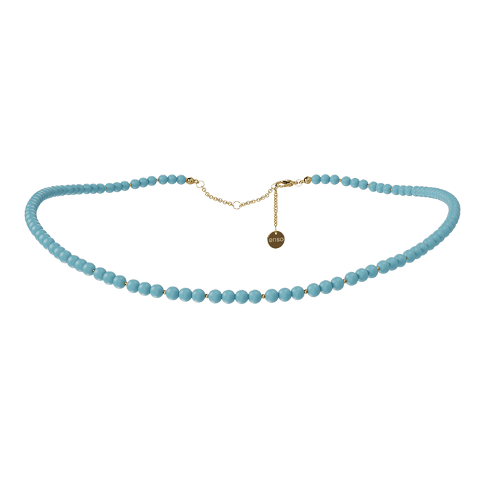 4mm Beaded Choker - Cyan