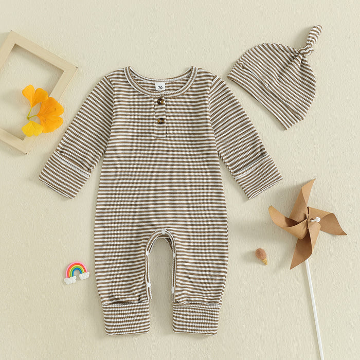 BENNY Striped Jumpsuit with Beanie