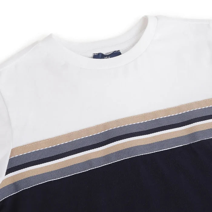 Boys Blue Colourblocked T-Shirt