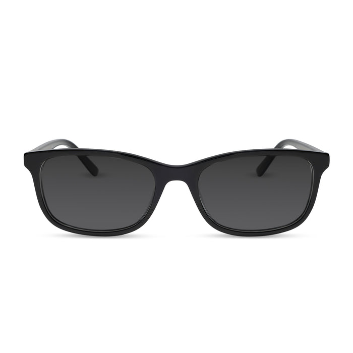 diff eyewear featuring the bradford rectangle prescription sunglasses with a black frame front view