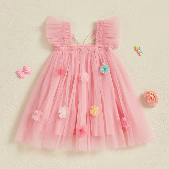BUTTERFLY Pompom Tulle Dress