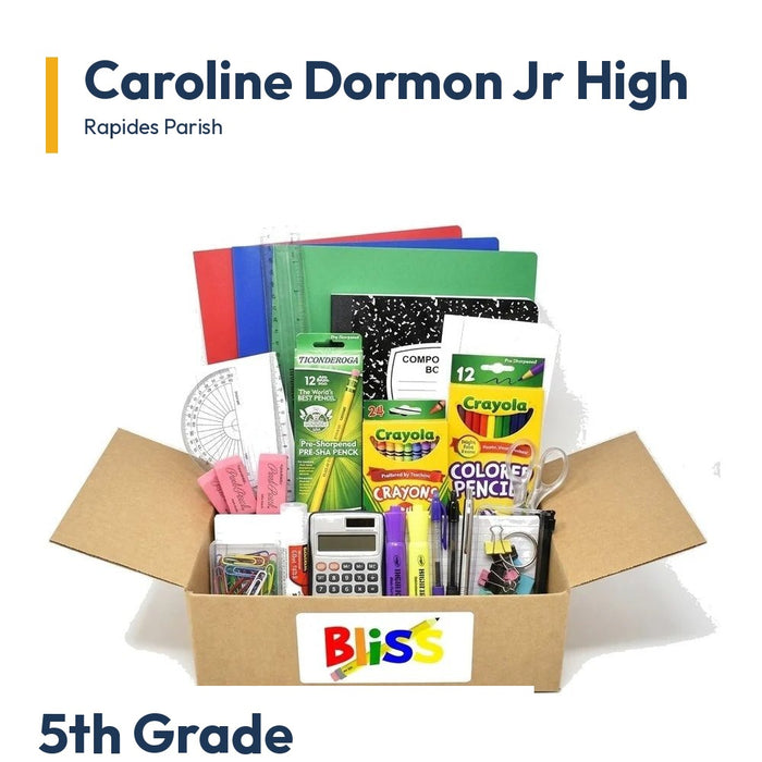 Caroline Dormon Jr High 5th Grade School Supply Kit