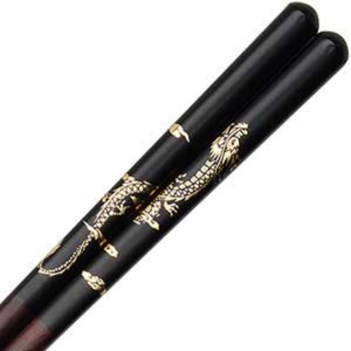 lucky gold dragon chopsticks closeup