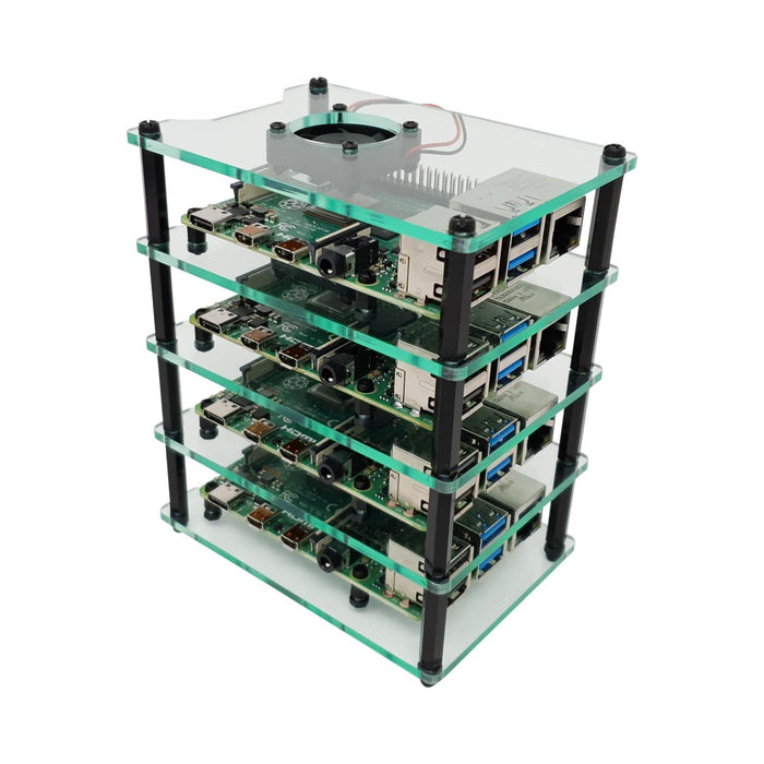 Cluster Case for Raspberry Pi (with Fans) by The Pi Hut - The Pi Hut