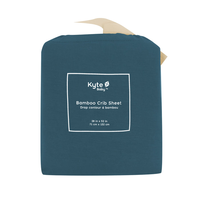 Crib Sheet in Atlantic shown in its packaging