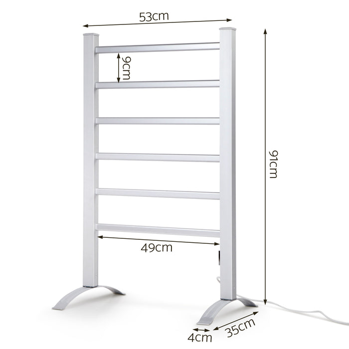 Devanti Electric Heated Towel Rail Standing Silver