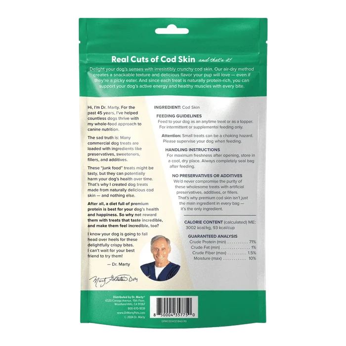 Dr. Marty's Cod Skin Crispies Dog Treat 4 oz