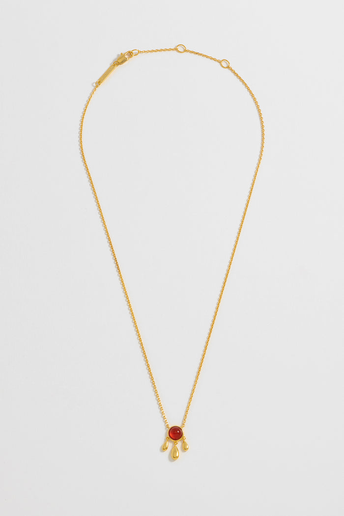 Gemstone Droplet Pendant Necklace