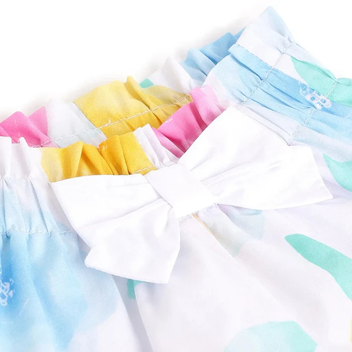 Girls Floral Printed Cotton Shorts