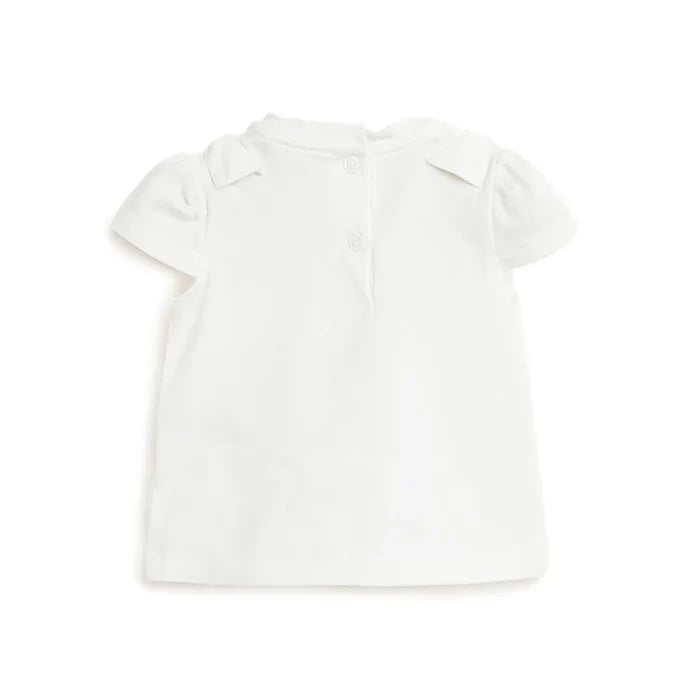 Girls White Embellished T-shirt