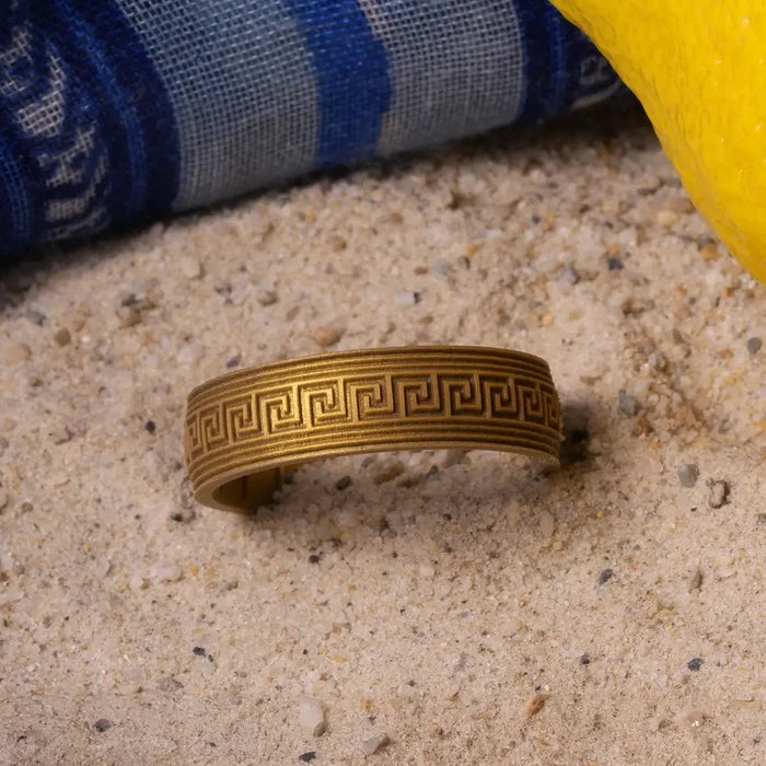 Grecian Geometric Ring - Antique Gold