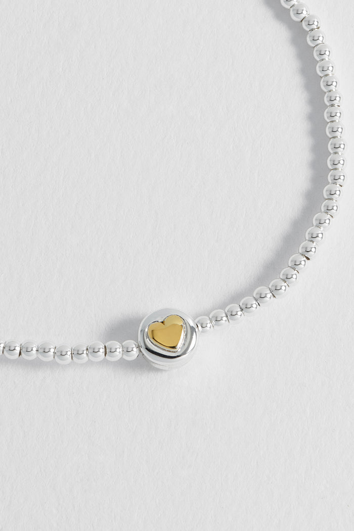Heart Disc Bead Bracelet
