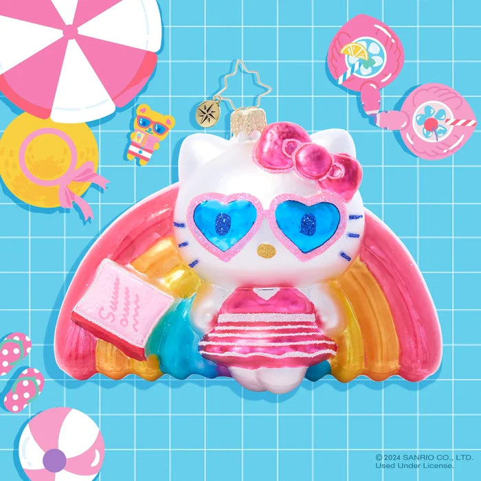 Hello Kitty x Christopher Radko Handmade Glass Ornament (Pool Party) Seasonal RAUCH BRANDS