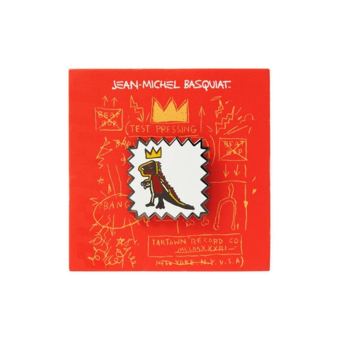Jean-Michel Basquiat - Crowned T-Rex Pin in packaging