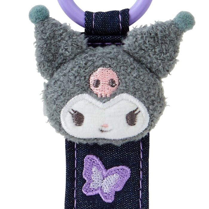 Kuromi Logo Keychain (Denim Patch Series) Accessory Japan Original
