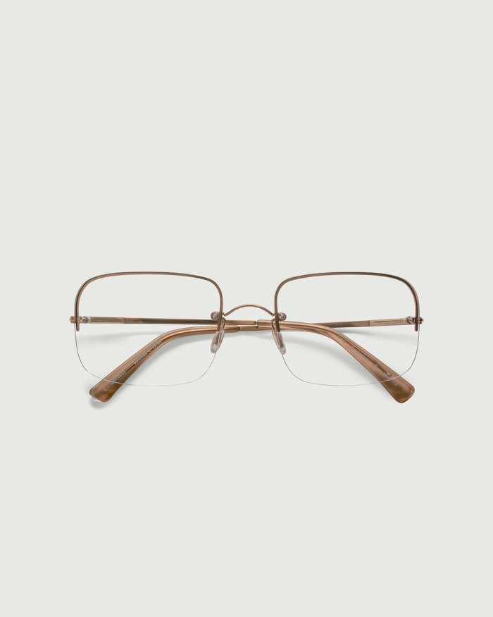 Sandstone::Linda Eyeglasses rectangle brown metal top