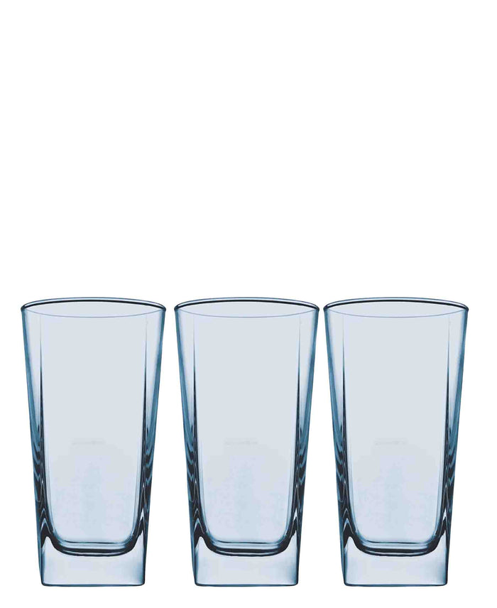 Pasabahce 3 Piece Workshop Carre Tumbler Set - Blue