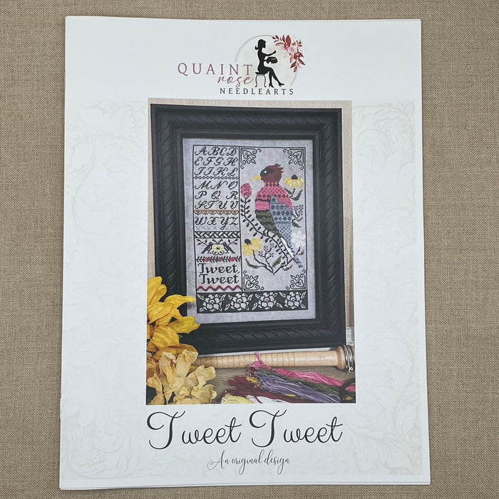 Quaint Rose Needlearts, Roxy Floss Co, and Evertote: Tweet Tweet Basic Kit - Booklet Chart and/or Roxy Floss