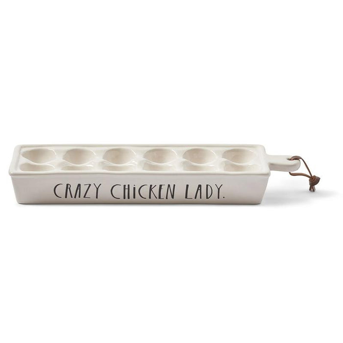 RAE DUNN CLAY - STEM PRINT EGG TRAY