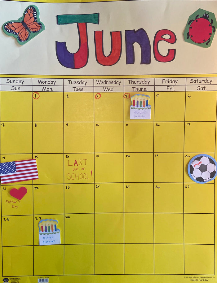 Vertical Calendar - Yellow - Creative Shapes Etc.