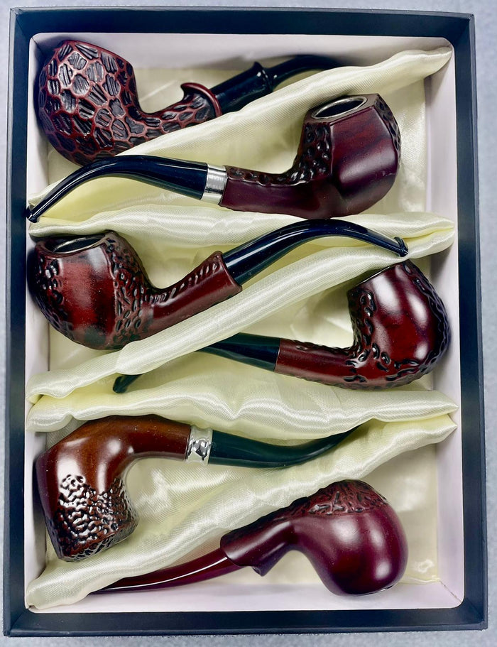 Sherlock Hand Pipe Gift Set Wood Look 6pc - Assorted