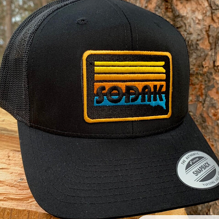 Sodak Sunset Black Trucker Hat by Oh Geez! Design