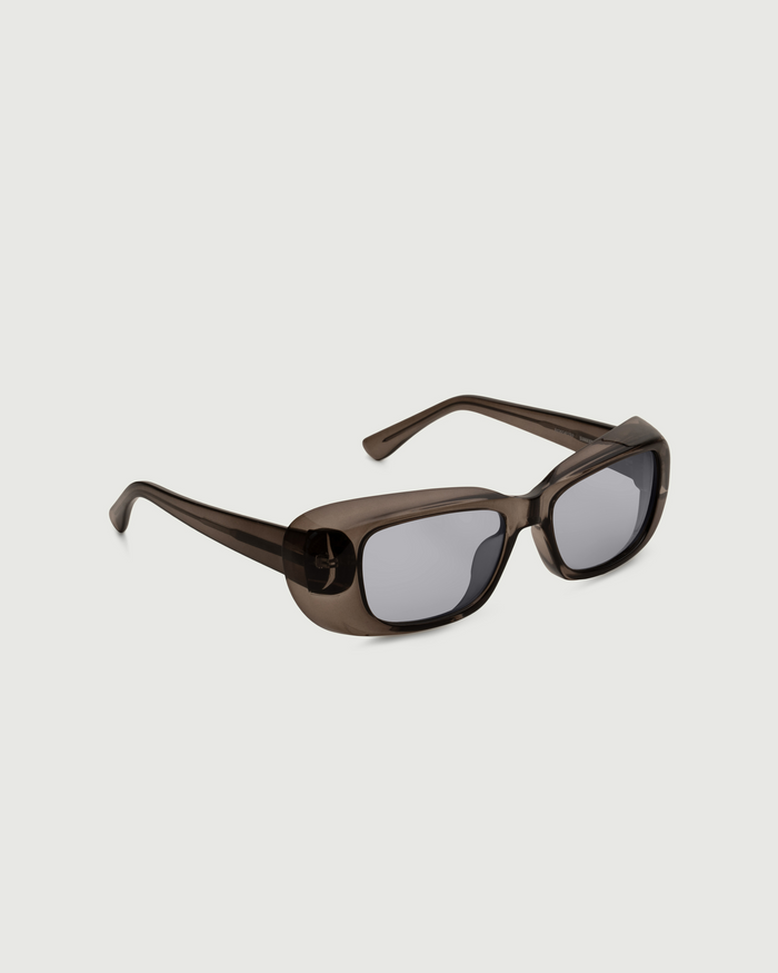 Licorice::Sonny Sunglasses Square Gray recycled polyester front diagonal