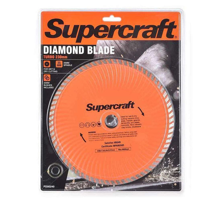 Supercraft Turbo Diamond Blade Wet/Dry 230mm