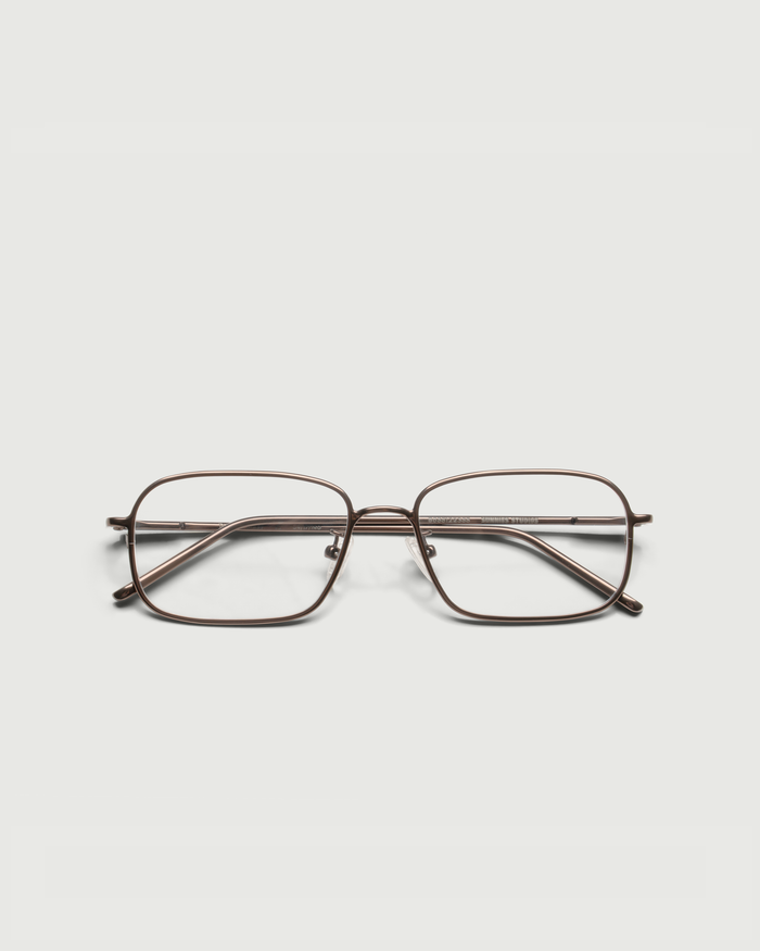 Brass::Toma Eyeglasses rectangle Brown metal top