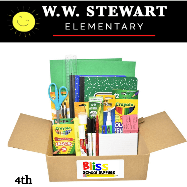W. W. Stewart Elementary Fourth Grade Supply Kits Bliss EDU
