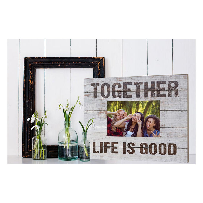 Weathered Whitewash Slat Photo Frame Together