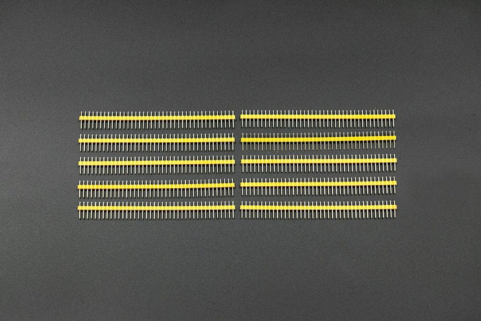 0.1″ (2.54 mm) Arduino Male Pin Headers (Straight Yellow 10PCS) [Discontinued] by DFRobot - The Pi Hut