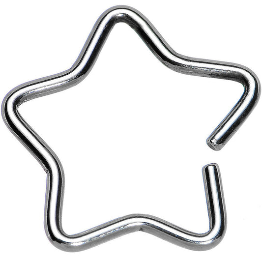 16G 1/2 Steel Hollow Star Closure Daith CartilageTragus Earring