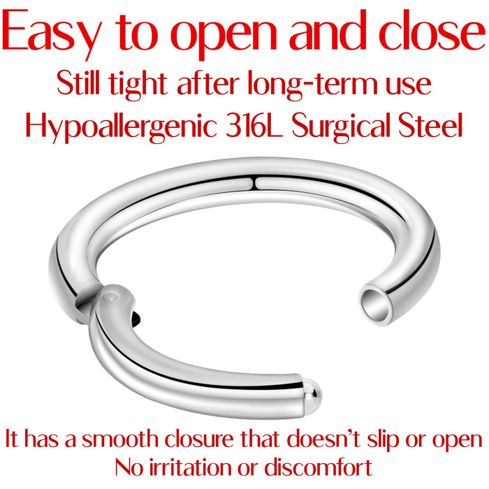 16G 5/16 Stainless Steel Hinged Segment Ring