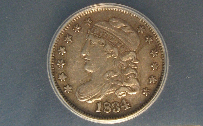 1834 Capped Bust Half Dime.  ANACS XF-45 | Of Coins & Crystals