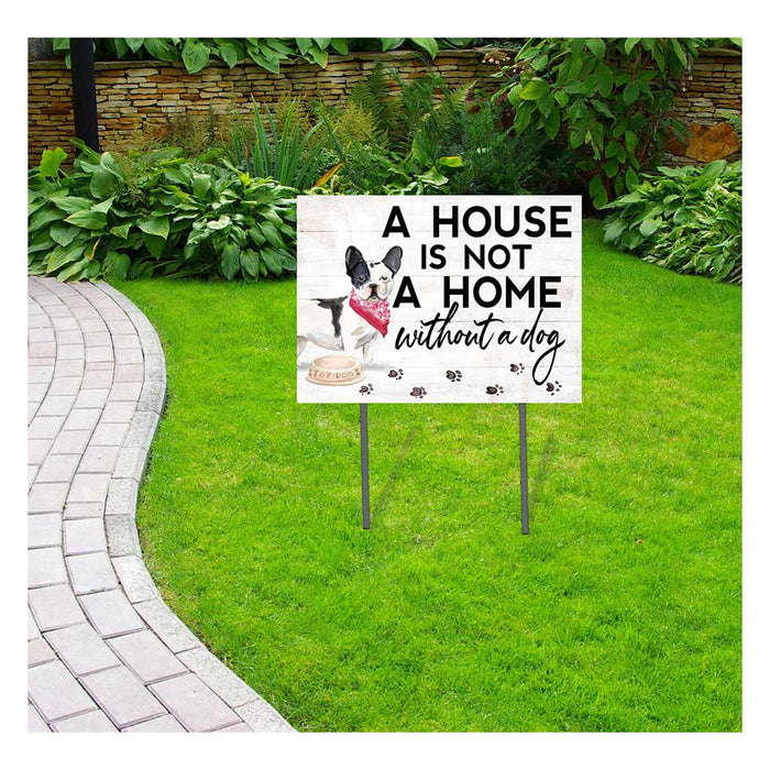 18x24 Black and White French Bulldog Dog Lawn Sign
