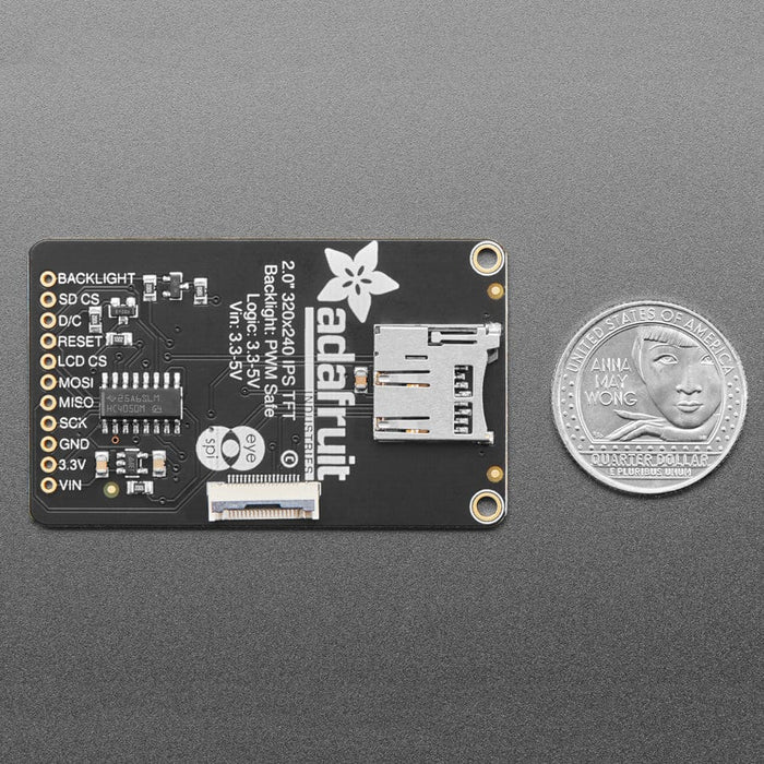2.0" 320x240 Color IPS TFT Display with microSD Card Breakout - EYESPI by Adafruit - The Pi Hut