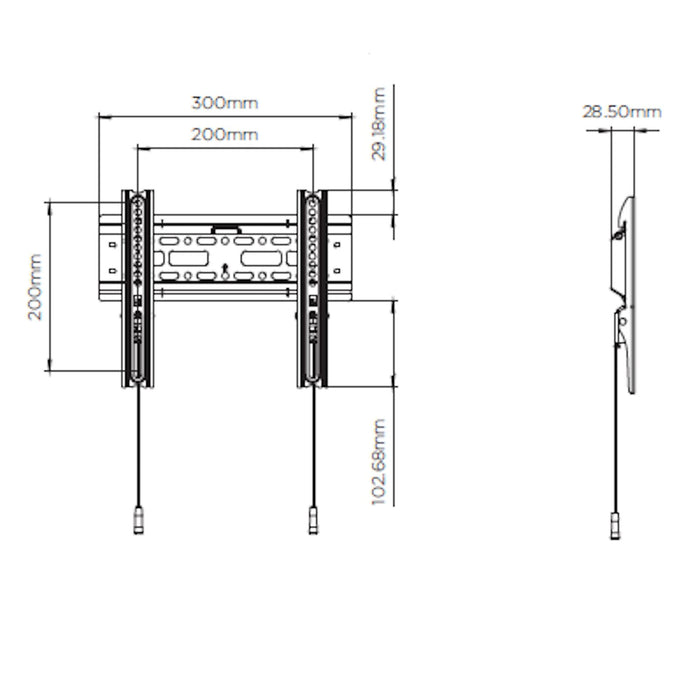 200x200 VESA Mount Bracket, Max Load 25kgs, Fixed by Tauris™-#product_category#-Home Living Store