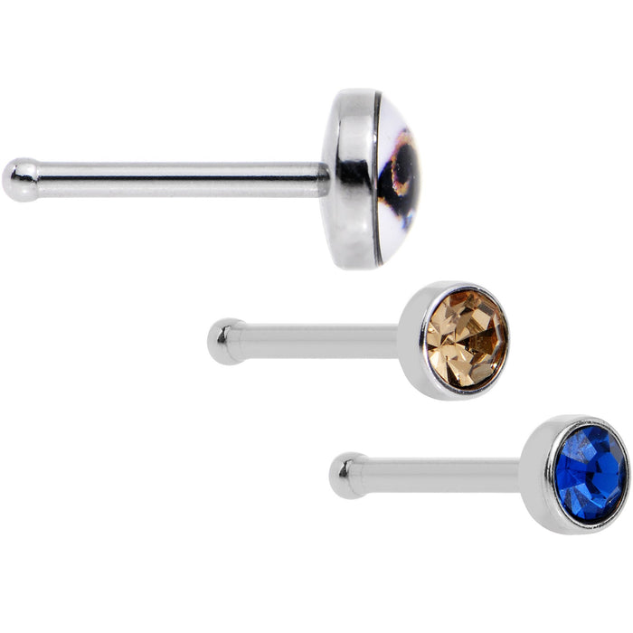 20G Licensed NFL Los Angeles Rams Logo Nose Bone 3 Pack Set
