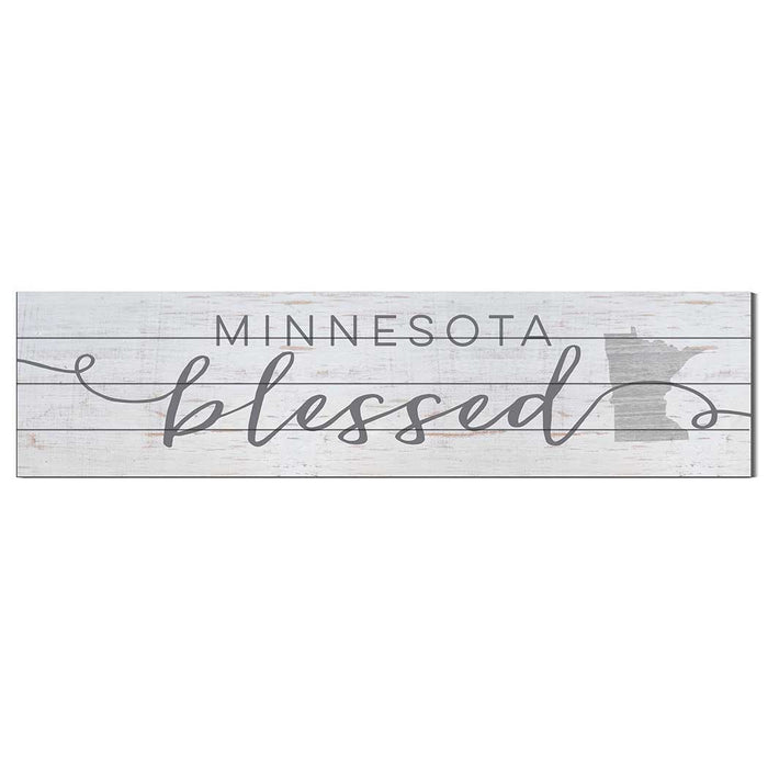 40x10 Whitewash Slat Sign State Blessed Minnesota
