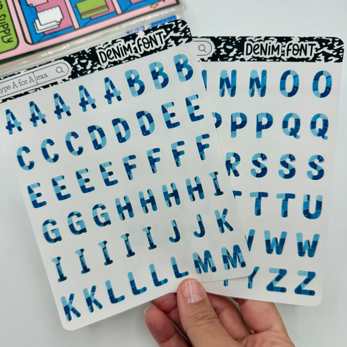 Denim Font Stickers