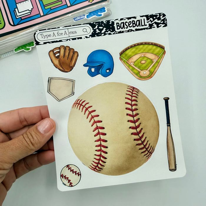 Sports Balls Jumbo Journaling Sticker Pocket