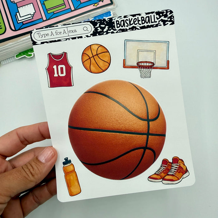 Sports Balls Jumbo Journaling Sticker Pocket